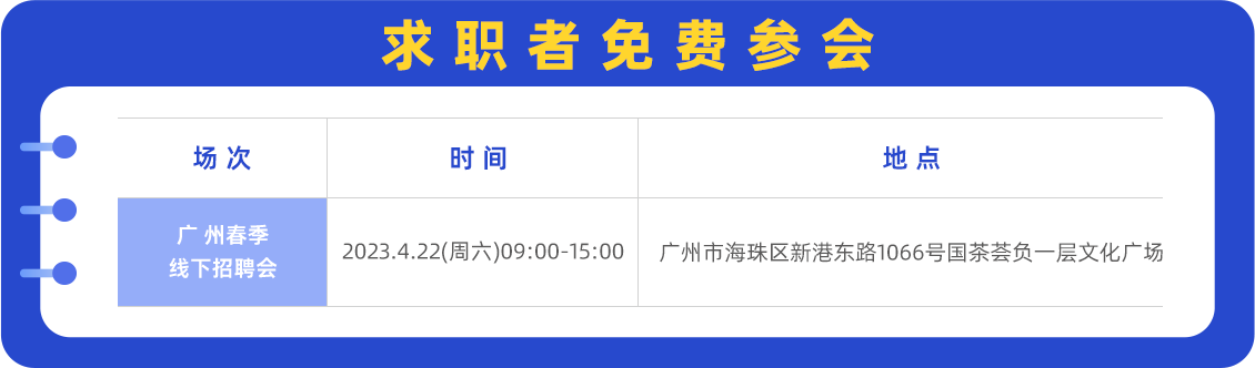 现场招聘会排期表